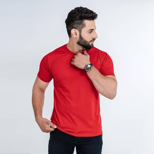 Basic Red Half-Sleeve T-Shirt