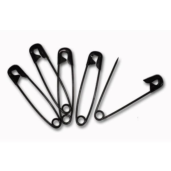 Safety pins for Girls: 1.8 cm brooches in gold, silver, and black (1728 pieces). . .