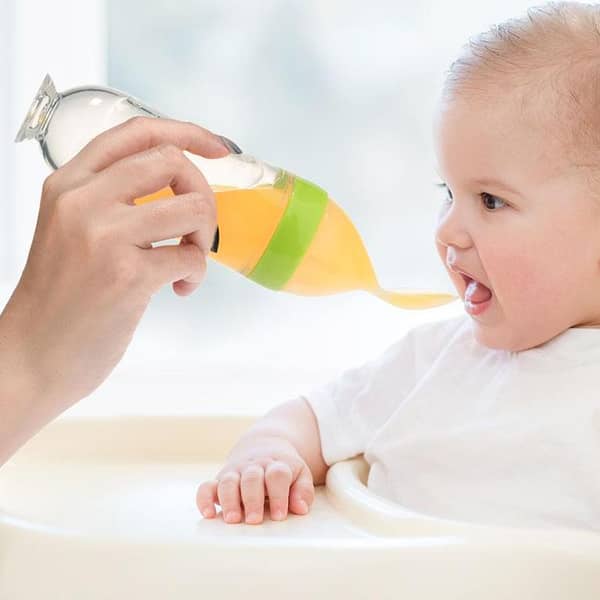 Baby Spoon Bottle Feeder with Silicone Dropper for Medicine, Toddler Cutlery and Newborn Feeding