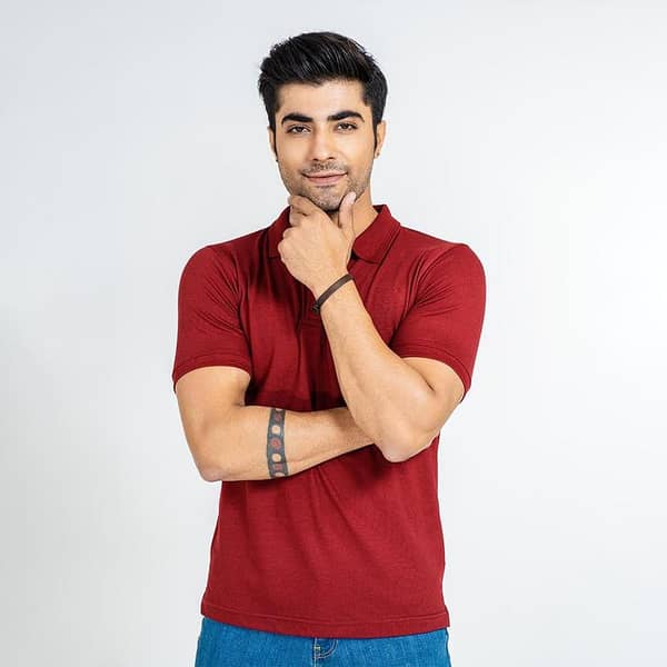 Polo Shirt for Men - Maroon, Premium Poly-Cotton, Regular Fit