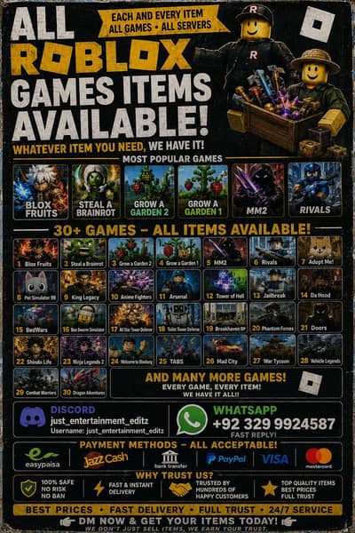 ROBLOX EACH AND EVERY GAME ITEMS AVAILABLE!