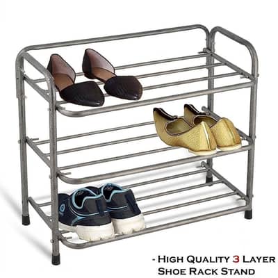 3 Layer Stainless Steel Shoe Rack Stand