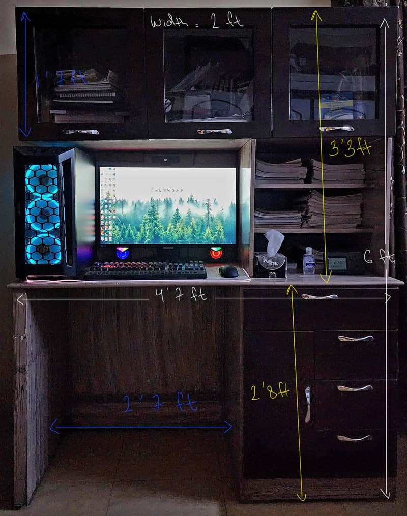 Study / Gaming Table with Storage 1
