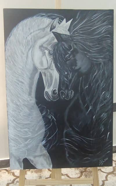Original Handmade Acrylic Horse Canvas Painting