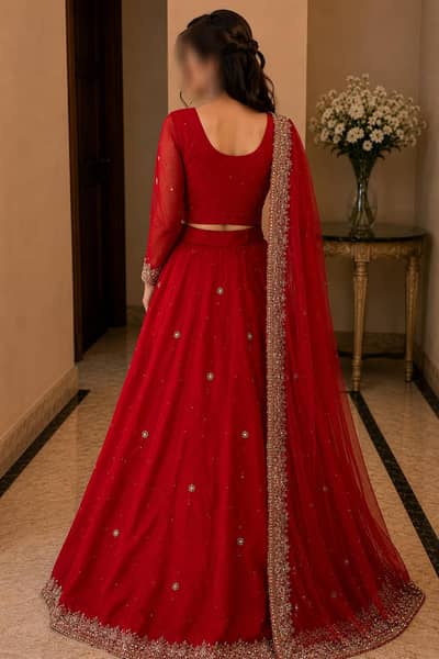 Rich bridal red color lehenga