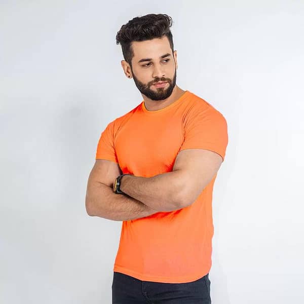 Basic Orange Short-Sleeve T-Shirt