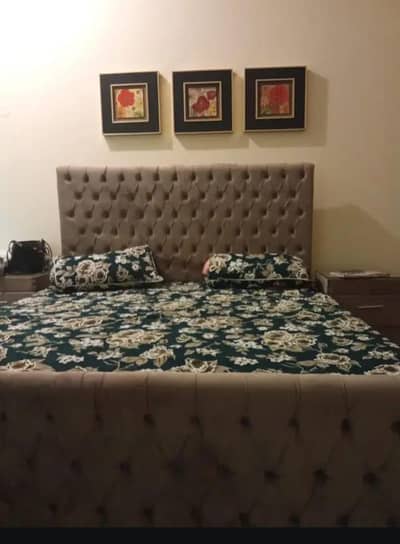 Double Bed With Dressing and Side Tables (Without Metress)
