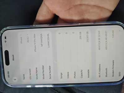 iphone 17 pro max 100 battery health 56 cycle count