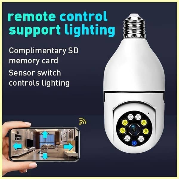 E27 WiFi Light Bulb Security Camera – HD Wireless Smart Bulb for Home, Office and Indoor Monitoring