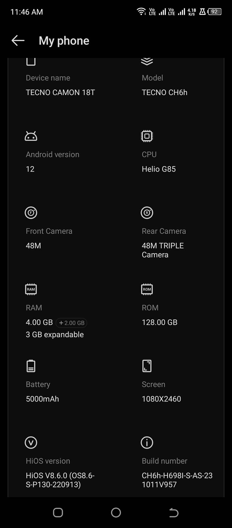 Tecno CAMON 18T 0