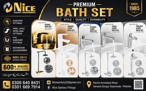 NICE Premium Bath Set | Bathroom Fittings | Shower Set | Sanitary Ware