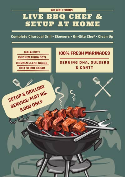 Live BBQ Catering & Chef at Home - DHA & Lahore