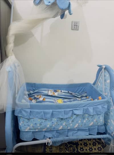 Blue baby rocker
