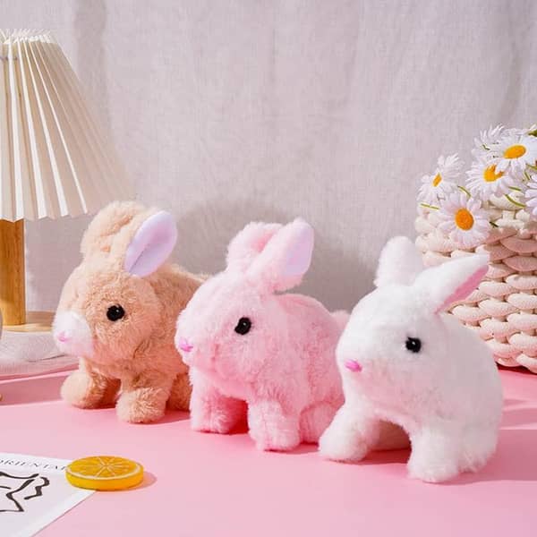 Interactive Walking & Talking Bunny – Plush Rabbit Toy with Wiggle Ears, Twitching Nose & Hopping Action – Electronic Pet for Kids, Easter Gift