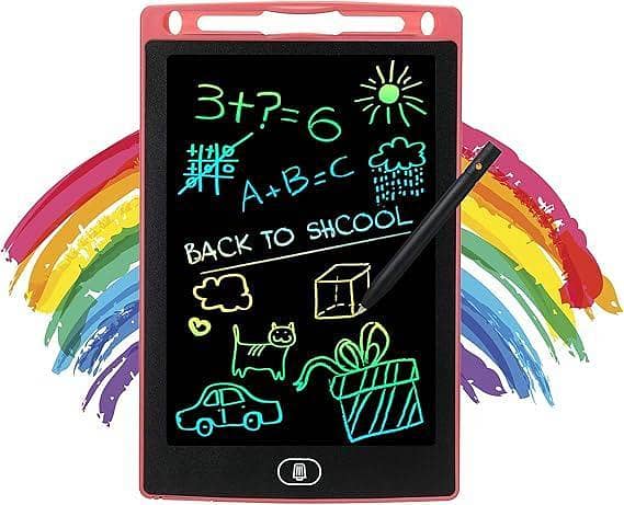 LCD Writing Tablet, Colorful Erasable Doodle Board Drawing Pad, 8.5 Inch Reusable Educational Electronic Painting Pads Toy Gift, Suitable for 3-4-5-6-7 Years Old Toddler Girls, Boys and Kids