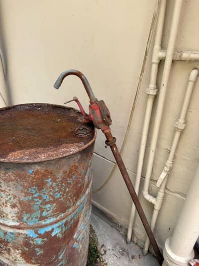 used Oil drum + Rotary Hand Oil Drum Pump