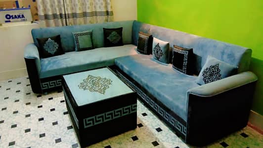 Brand New Best Quality L Shape 7 Seater Sofa Set With Table