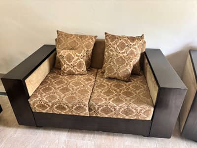 6 seater modern sofa set with glass center table