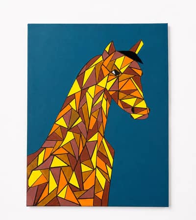 geometric horse painting for sale