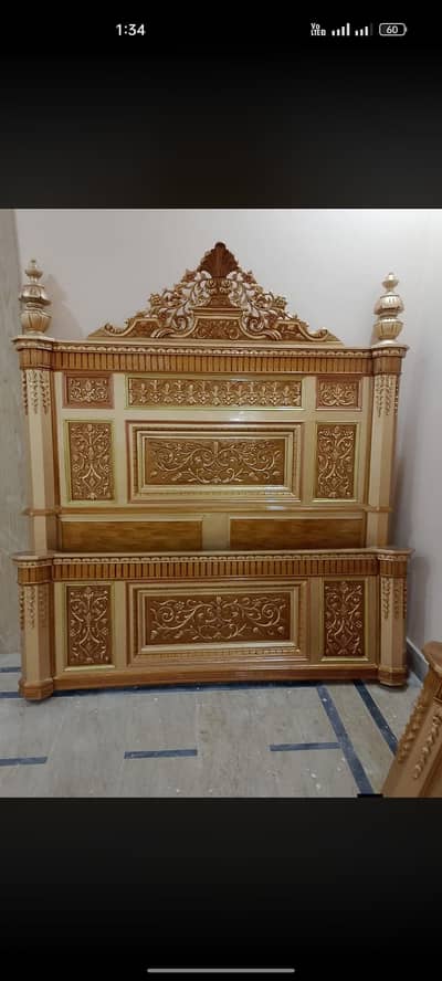 Best Quality Chinioti Bed Set with side table and dressing