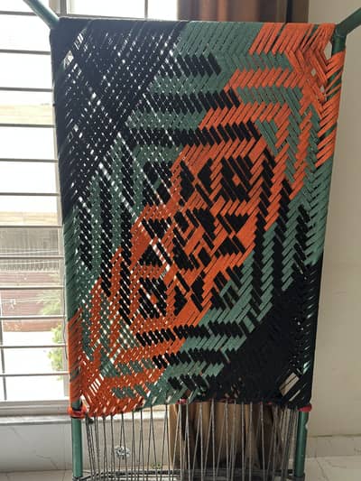 Pair of Steel Frame Woven Charpai and heavy wooden charpai (3 Pieces]