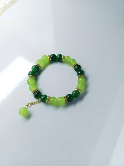 Green Beaded Bracelet for Girls