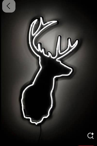 Modern Neon Deer Head LED Light | Minimalist Wall Art Decor