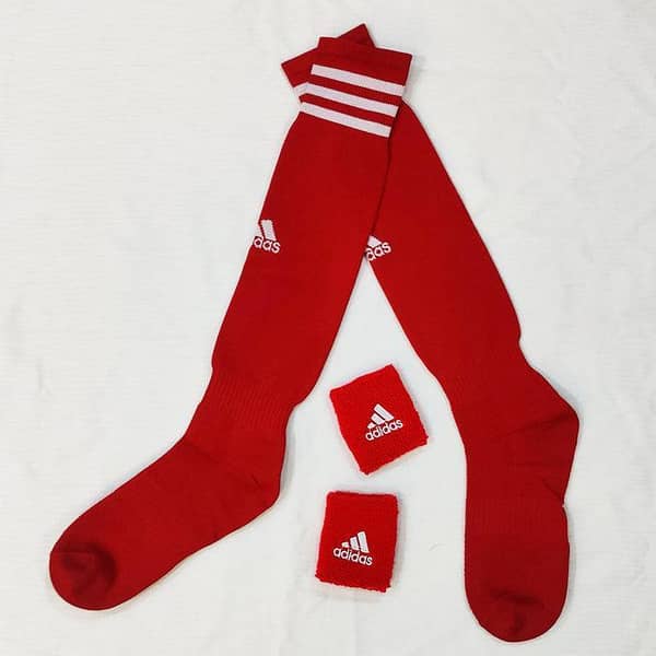 Football Socks & Wristbands Set - RED - 11-14 Years