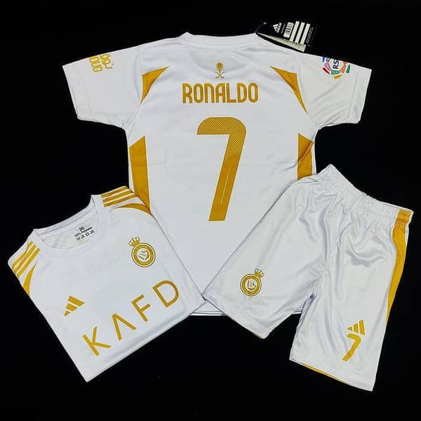 Cristiano Ronaldo | Al Nassr Golden White  Football Kit - KIDS