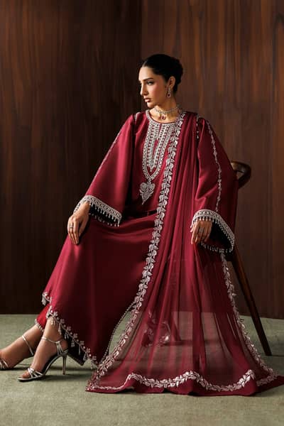 Baroque Embroidered Chiffon 3-Piece Unstitched Suit BY ANG Collection