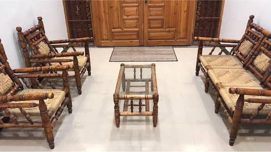 tradional 5 seater sofa set  with table
