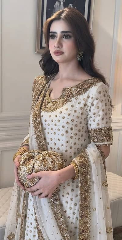 Haris Shakeel Aisha Magenta Embroidered Chiffon Formal Suit 3 Piece