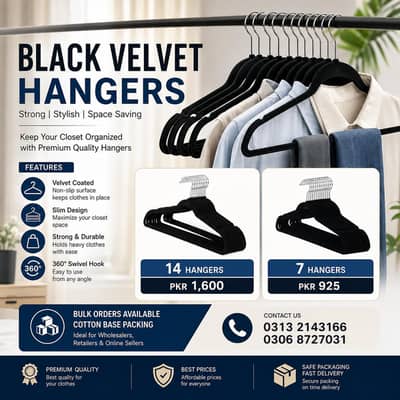 Black velvet hangers