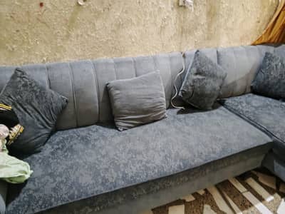 Kong size bed dressing and side table and L shaped sofa set 7 seater