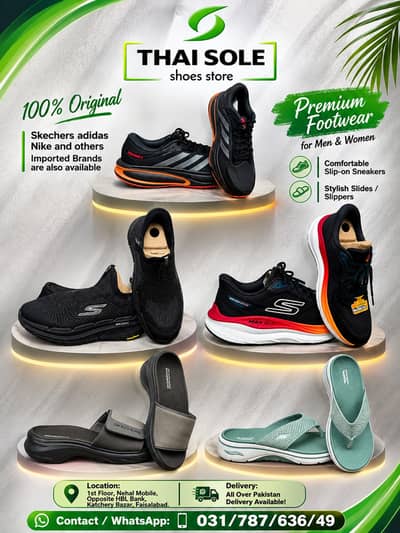 SUMMER SALE START 100 % ORIGINAL SKECHERS SHOES SLIDES SANDALS