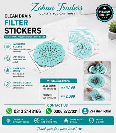 Drain filter stickers