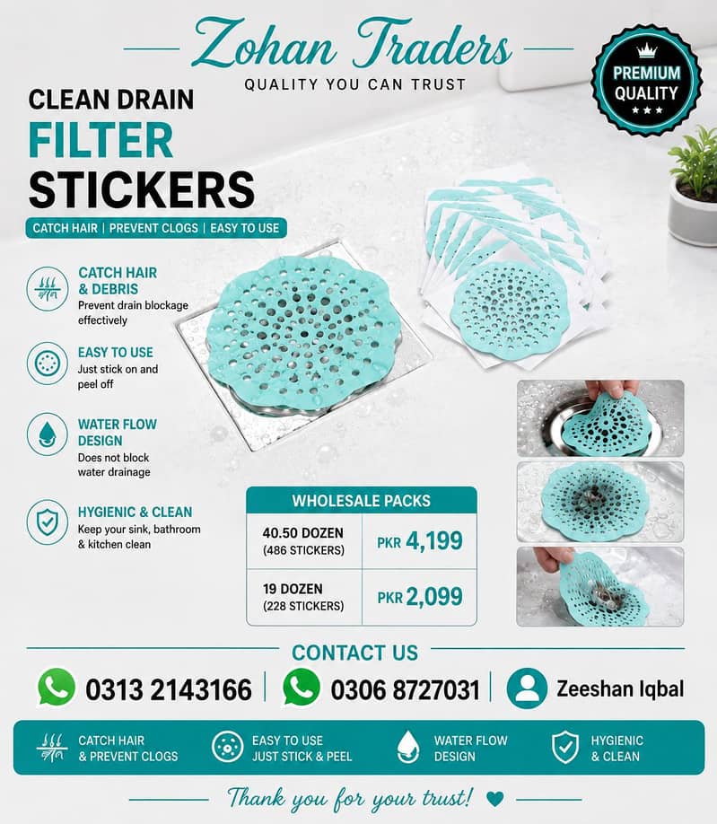 Drain filter stickers 0