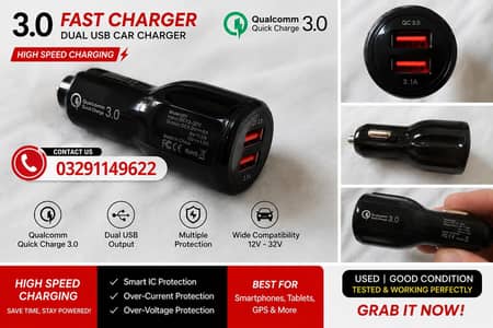 Dual USB Car Charger – Quick Charge 3.0