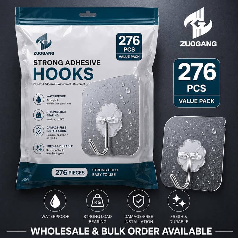 Adhesive wall hooks 1