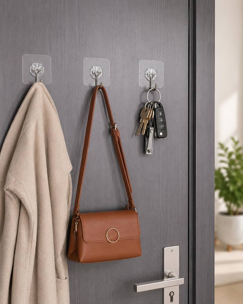 Adhesive wall hooks 9