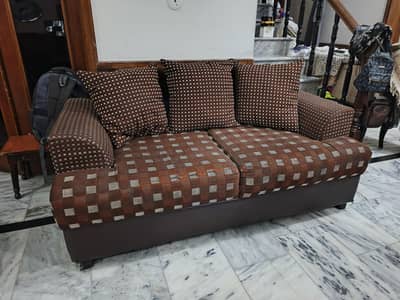 Comfortable 6-Seater (3+2+1) Fabric Sofa Set with Loose Cushions