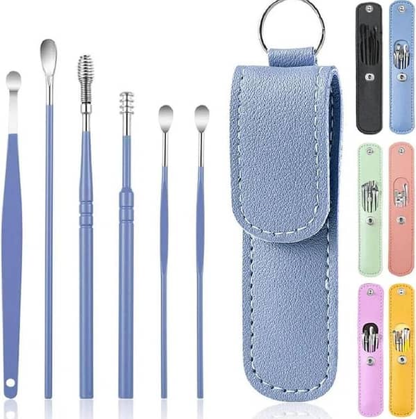 Buy 1 Get 1 Free, Ear Wax Cleaning Kit, 6 Pcs Ear Pick Tools, Wax Removal Kit, Ear Cleaning Tool Set, Spring Earwax Cleaner Tool for Children and Adult