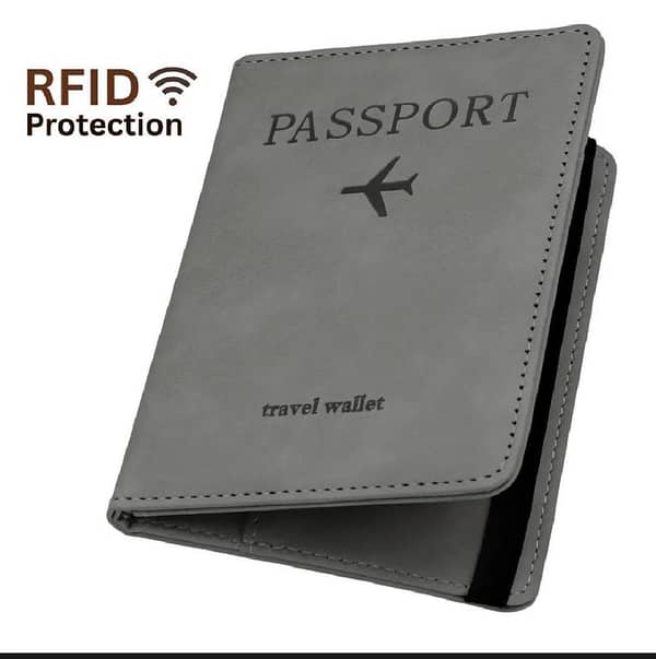 RFID Blocking Passport Wallet | PU Leather Travel Document Holder with Card & Cash Pockets | Random Color