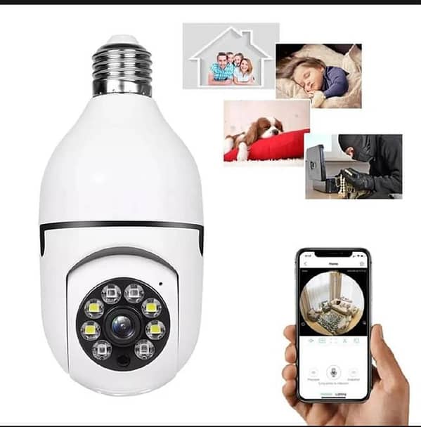 Speed-X Bulb Camera 1080P WiFi Security Camera with 360° Coverage, Night Vision, Motion Detection & Two-Way Audio