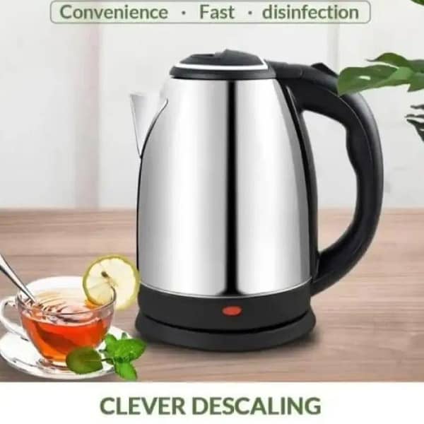 Electric Kettle Premium: Polished Finish, 2.0L, Auto Shut-Off and Boil-Dry Protection