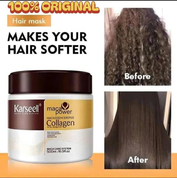 Karseell Collagen Deep Repair Hair Mask 500ml | Argan Oil & Collagen for Smooth, Shiny Hair