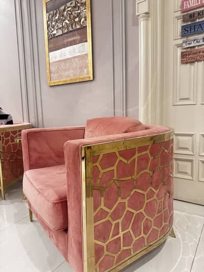 Luxury Blush Pink Velvet Accent Chair