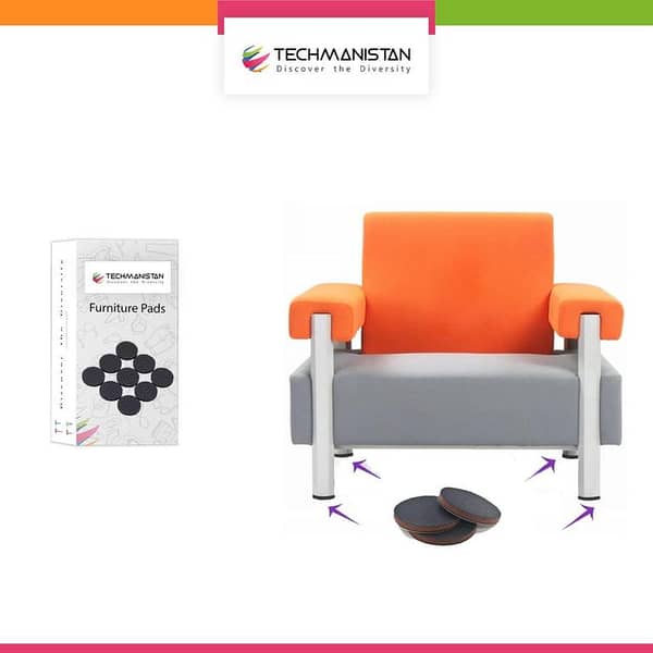 Techmanistan Set of 18 - Non-Slip Stick-On Furniture Gripper Pads for Flooring