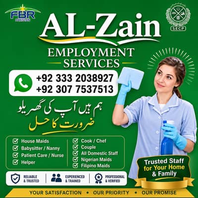 Maids / House Maids / cook / House chef / Baby Sitter maid available