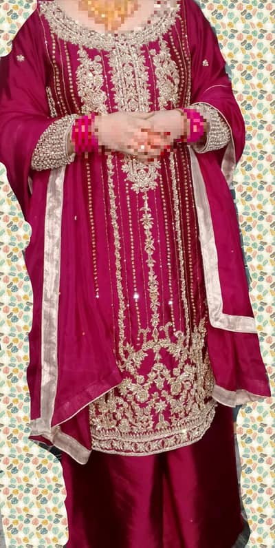 embroided newly wed dress